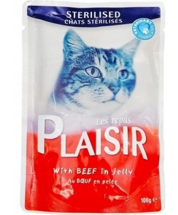 Hrana umeda pentru pisici, Plaisir, Sterilised,...